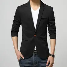 Мужские корейские облегающие модные хлопковые блейзеры, пиджак, черный, синий, бежевый, большие размеры M до 6XL, мужские блейзеры, мужское пальто, свадебное платье