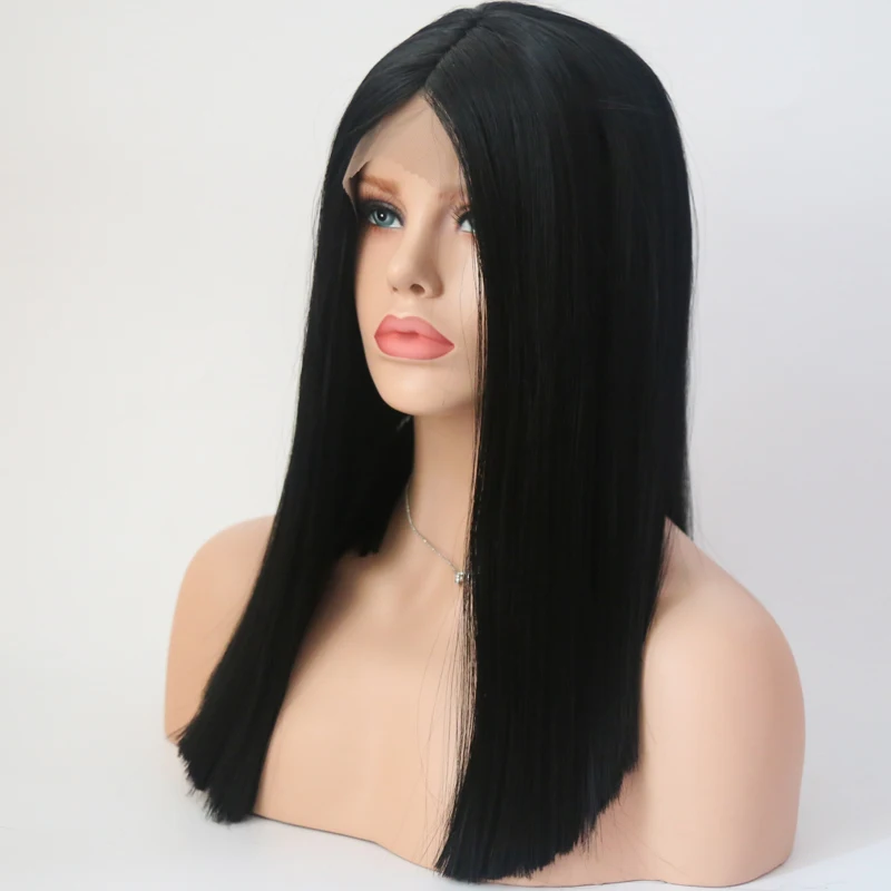 LUFFYHAIR бразильский прямые парики человеческих волос с детские волосы средней части Синтетические волосы на кружеве парики Волосы remy Glueless