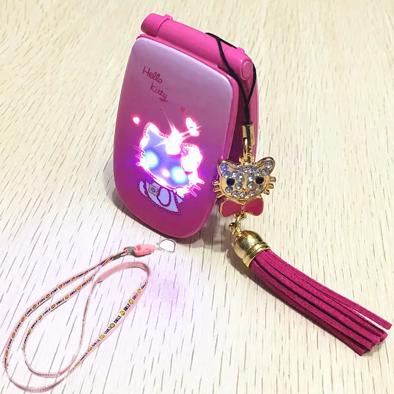 Сотовый телефон hello Kitty W88 2 батареи роскошный музыкальный флэш светильник мини