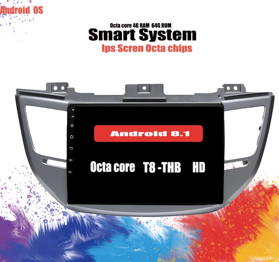 Excellent 9" Android 9.1 Car Radio GPS Multimedia Player Head Unit For Hyundai Tucson IX35 2016 2017 2018 19 Auto Stereo Audio cassette 1