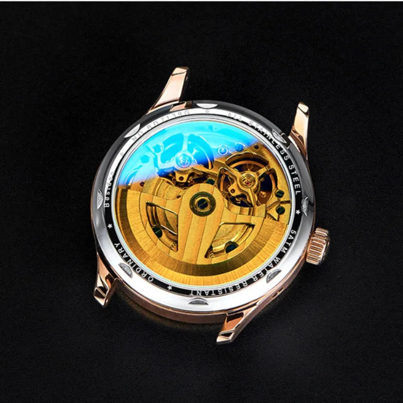 Bestdon التلقائي الميكانيكية ووتش الرجال مزدوجة Tourbillion ل الرجال الساعات الفاخرة العلامة التجارية الهيكل العظمي ووتش الياقوت montre أوم 2019