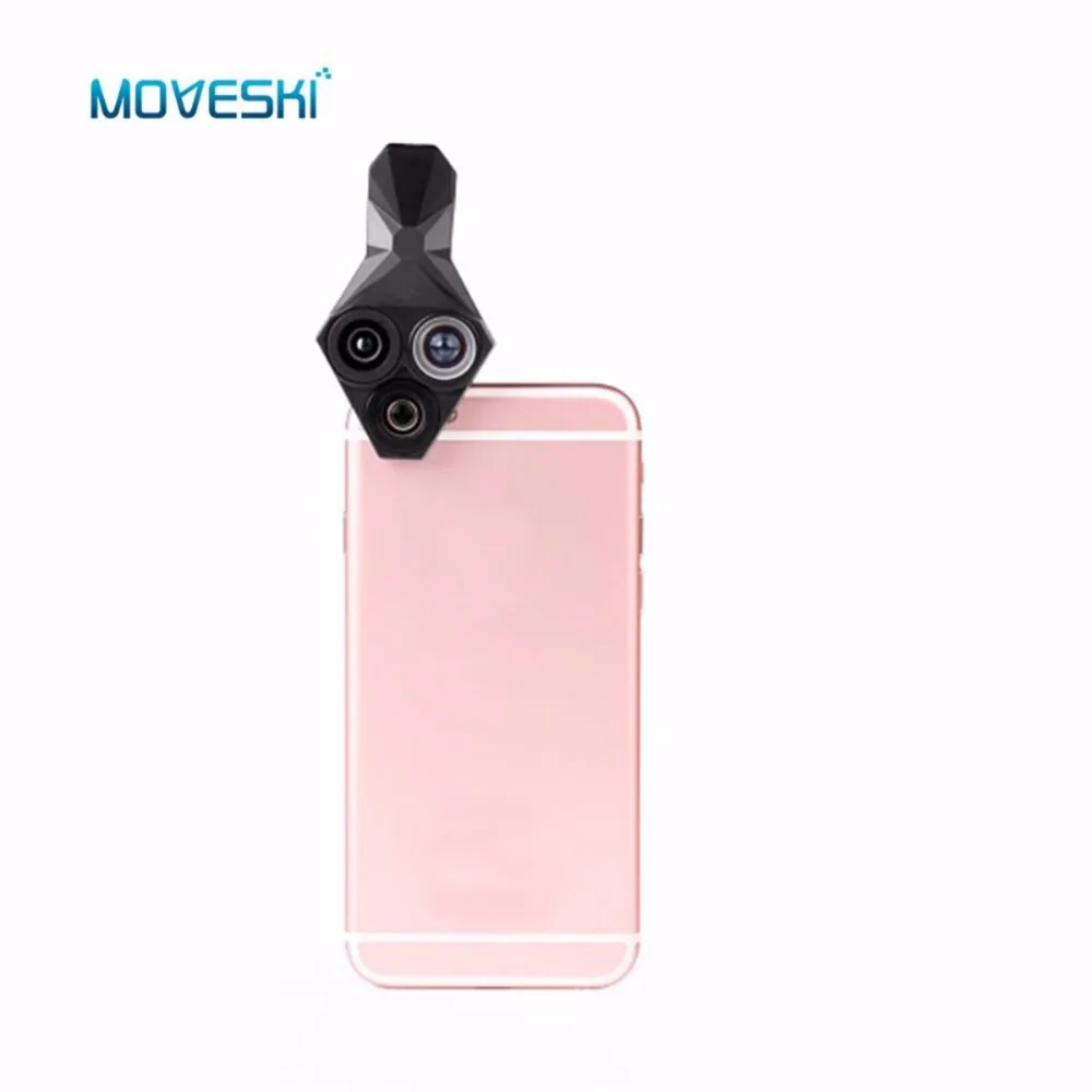 

Moveski 311 3 in 1 160 Degrees Fisheye + 0.65X Lens Wide + 20X Macro Lens Camera Clip-on Lens for Universal Cell Phone