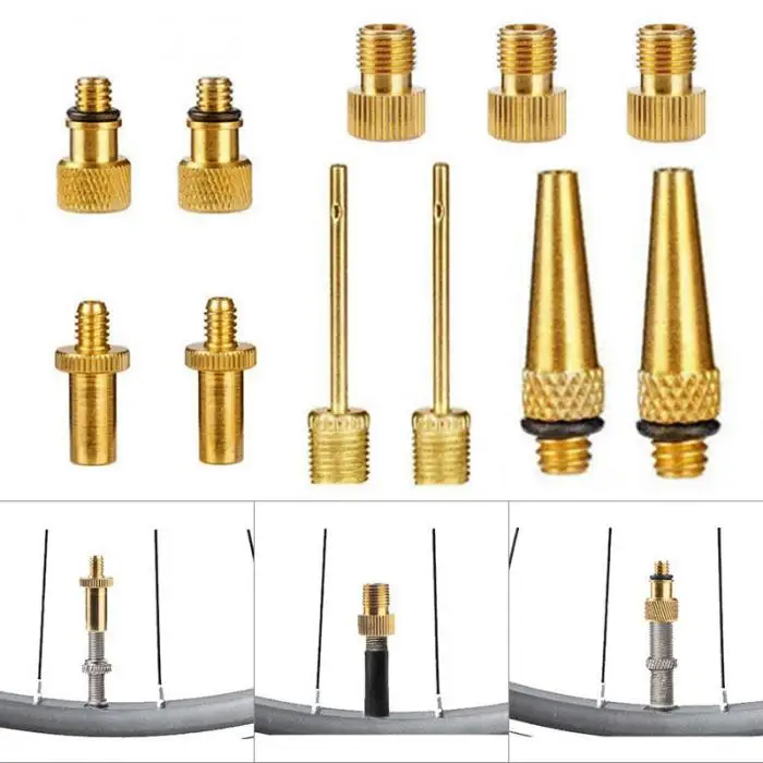Горячая Распродажа, набор адаптеров для клапанов 12 шт., набор адаптеров для велосипедных клапанов, набор для воздушного компрессора, велосипедного напольного насоса MCK99