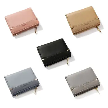 

2020 Fashion Women Leather Short Wallet Clutch Purse Lady Simple Bifold Handbag Bag Credit Card Holder
