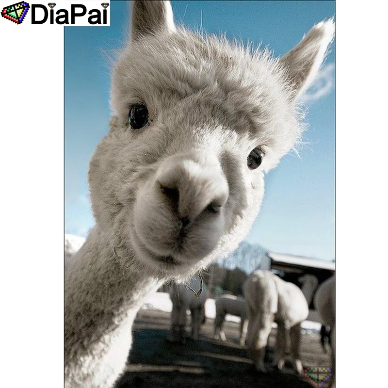 

DIAPAI 100% Full Square/Round Drill 5D DIY Diamond Painting "Animal alpaca" Diamond Embroidery Cross Stitch 3D Decor A19064