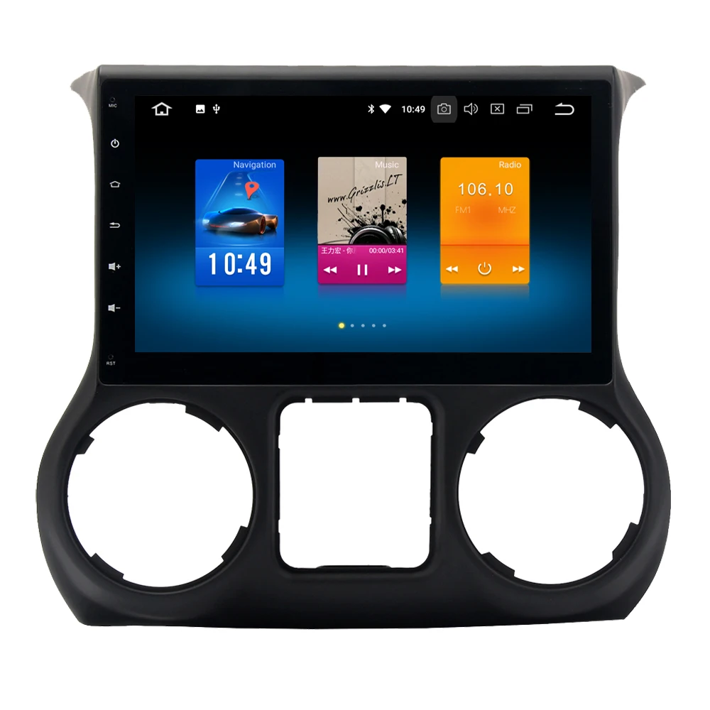 Top RoverOne Android 9.0 Quad Core Car Radio GPS For Jeep Wrangler 2011-2016 Multimedia Player Stereo Bluetooth Head Unit NO DVD 1