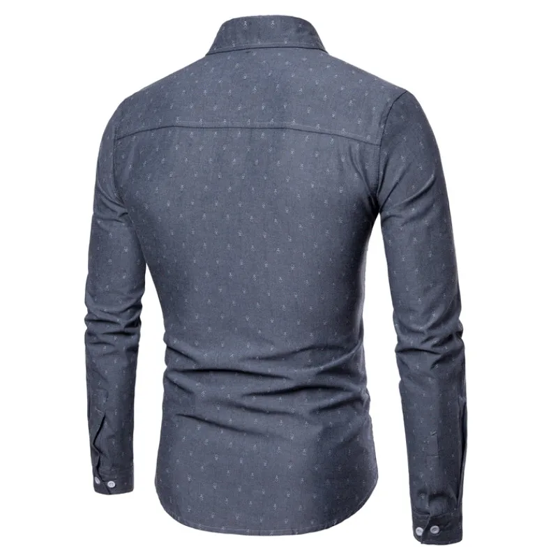 Мужская рубашка для отдыха модная мужская деловая рубашка с длинными рукавами Классическая мужская рубашка Размер: M-3XL
