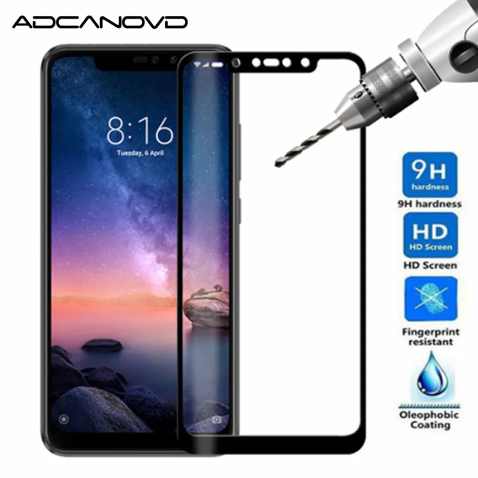 

For xiaomi redmi note 6 pro glass full cover tempered glass for xiomi redmi Note 6 pro screen protector protective glass film