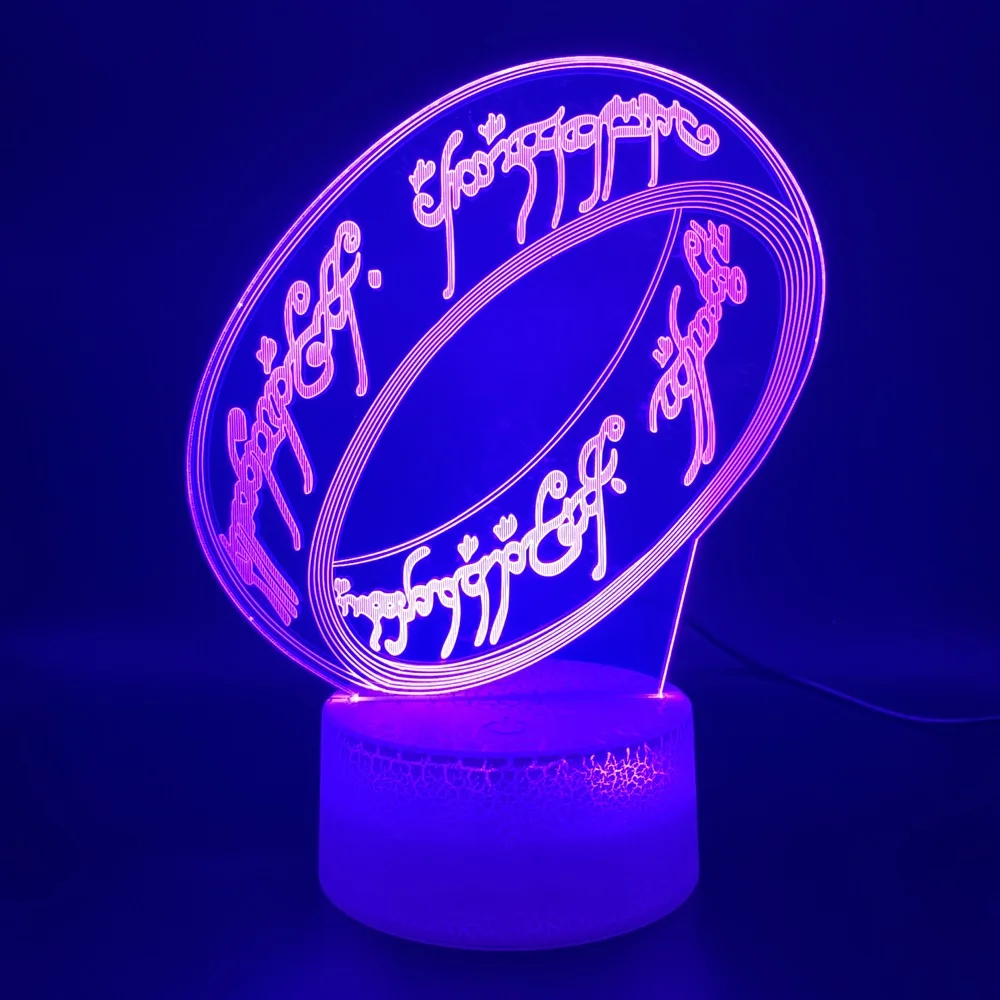 

Novelty Light The Lord of The Rings Office Home Decor Atmosphere for Kids Child Bedroom Unique 3d Optical Led Night Light Lamp