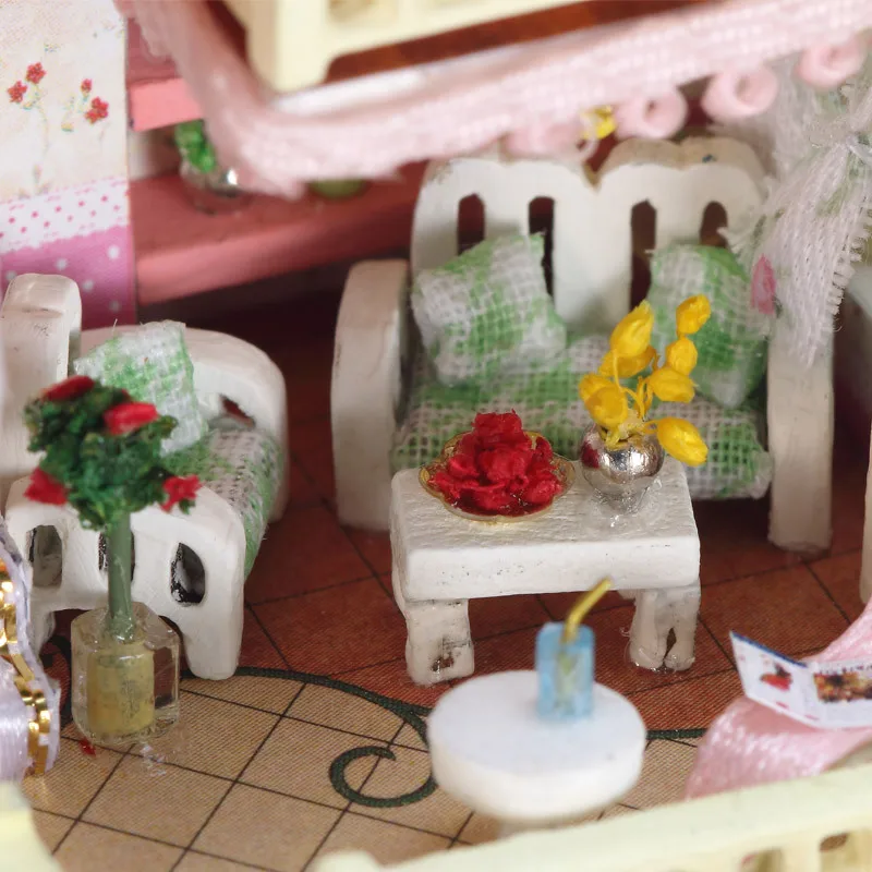 Кукольный дом мебель Diy Миниатюрный 3D кукольный домик с деревянная мебель для дома для детей подарок прозрачная бухта мини-дом игрушки