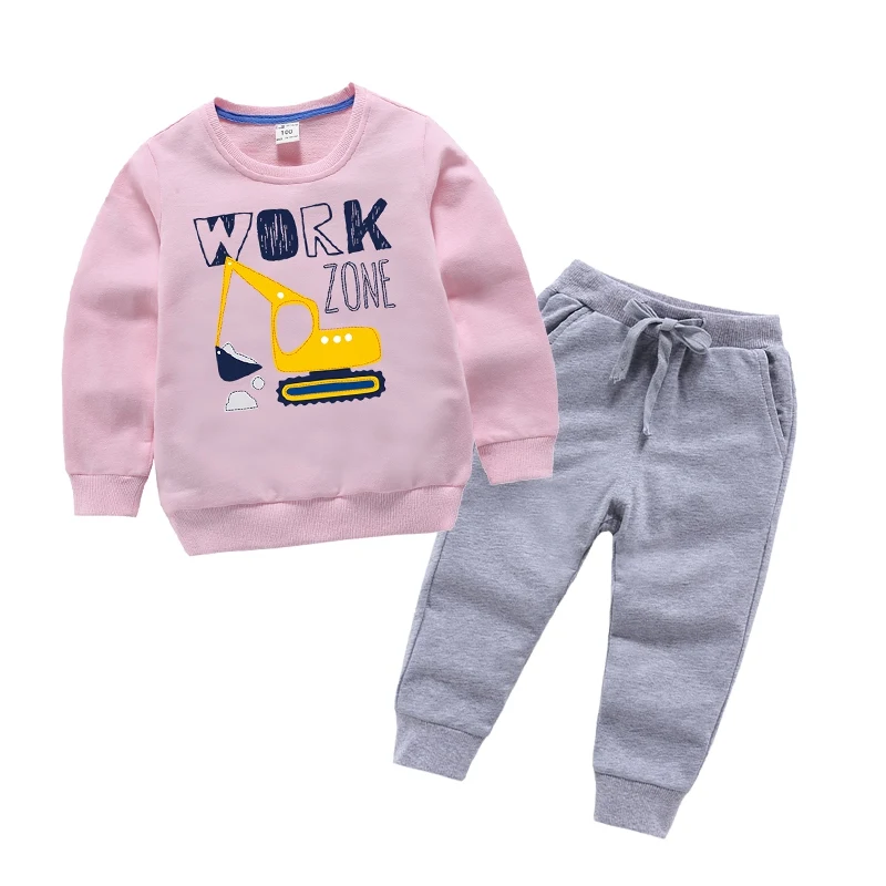 

children clothing sets baby boys Sport suit set Autumn toddler kids cartoon tops+pant tracksuit set Kids clothes for girls