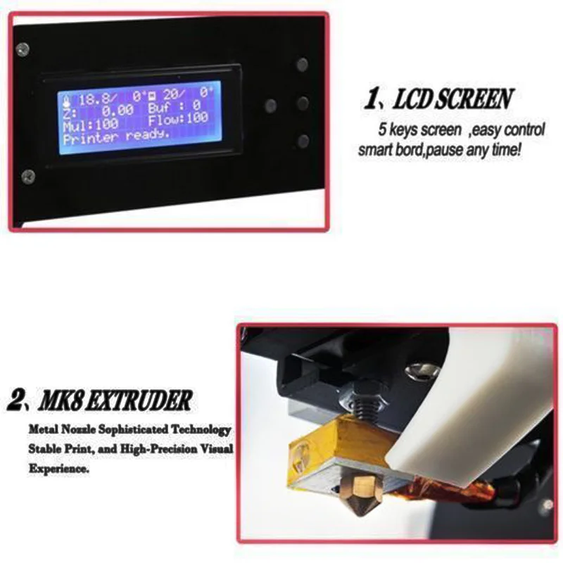 ZRPrinting 3d принтер Reprap Prusa Impresora MK8 i3 DIY Kit MK2A нагревательная пластина, печать с отключением питания