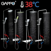 GAPPO shower faucet bath shower mixer waterfall faucets thermostatic mixer rainfall shower head set bathroom faucet golden black bath shower set faucet in wall rainfall head bathroom shower mixer swivel spout toilet sprayer bidet shattaf head
