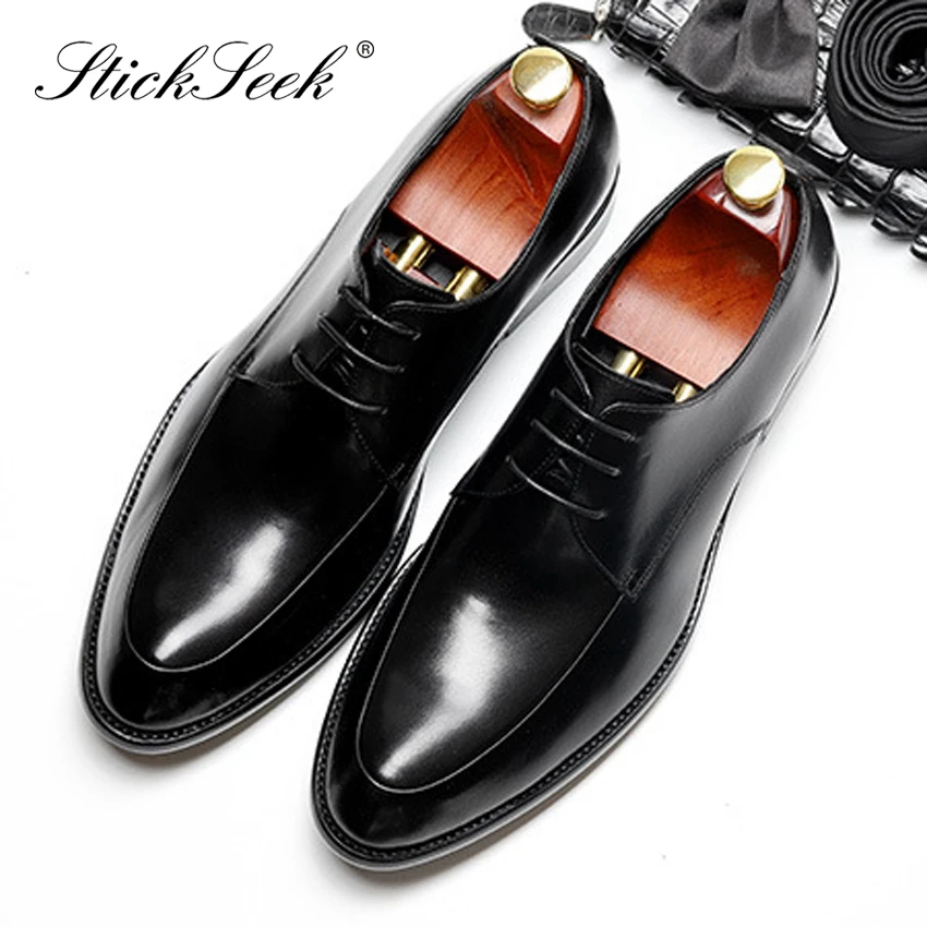 

New Arrival Genuine Leather Formal Dress Handmade Man Derby Shoes Round Toe Laces Men's Business Office Oxford Footwear SG177
