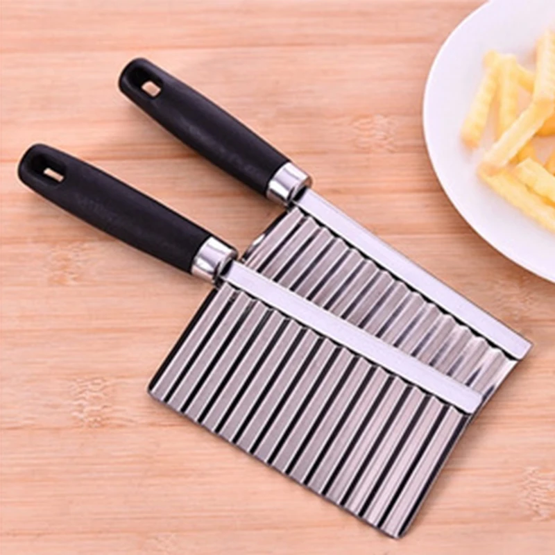 kitchen Tools Creative Potato wire cutter with wave knife kitchen accessories Stainless Steel Potato Slicers kitchen accessories (5)
