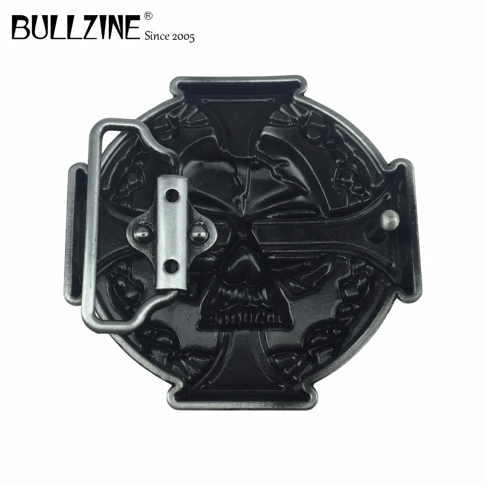 Ковбойские джинсы Bullzine Cross skull Подарочная пряжка для ремня с оловянной отделкой FP-03164-2 подходит для ремня шириной 4 см