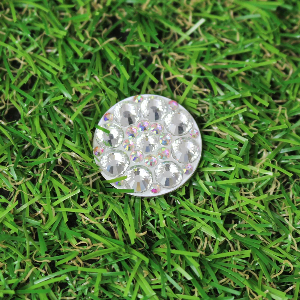 الكريستال الكرة ماركر جولف قلادة للسيدات لاعبي الغولف مع الأسود القطن الحبل