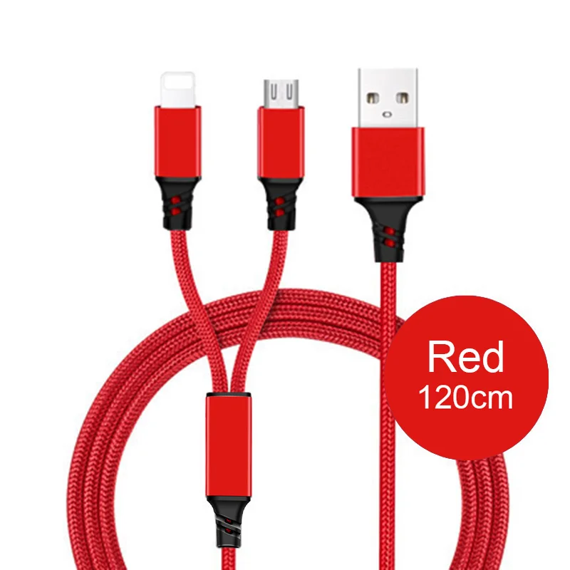 3 в 1 2 USB Type C Micro 3A кабель для быстрой зарядки iPhone XS Max X XR 5S 6 6S 7 8 Plus Samsung S10 Android