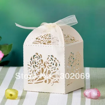 

Rose Laser Cut Favor Candy Boxes Party Favor Boxes Wedding Favor Boxes 100pcs