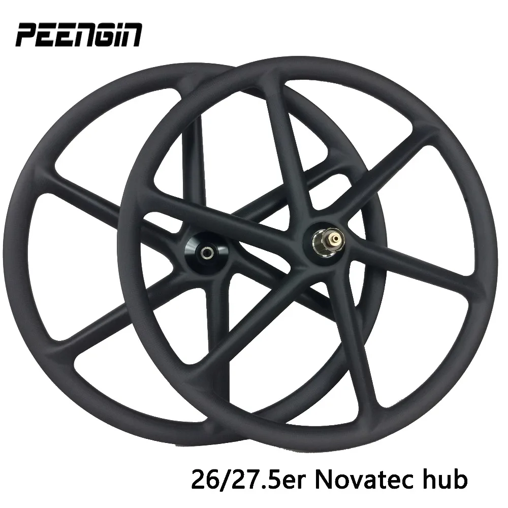 Clearance 29er carbon 3k/UD/3K twill weave 6 spoke wheel mountain bike six spoke wheelset 27.5 inch MTB bicycle part 26er 650B boost wheel 7