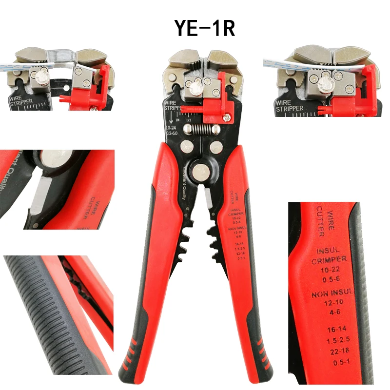 YEFYM LY-30J обжимные инструменты плоскогубцы для 22-10 AWG 0,5-мм2 изолированные автомобильные клеммы и соединители обжимные плоскогубцы - Цвет: YE-1R