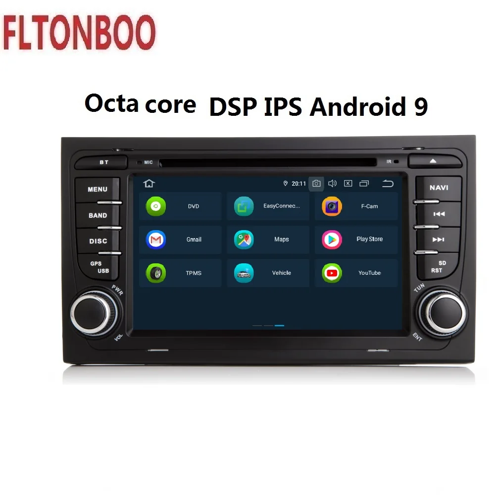 Perfect 7" Android 9 for AUDI A4 S4 2002-2008 car DVD gps navigationi,3g,RAM4G ROM 64GB,DSP,octa core,touch screen,steering wheel,canbus 3