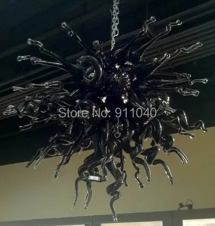 

Pure Hand Blown Solid Black Bedroom Chandelier
