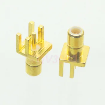 

10pcs Connector SMB male plug pin solder PCB clip edge mount straight RF COAXIAL