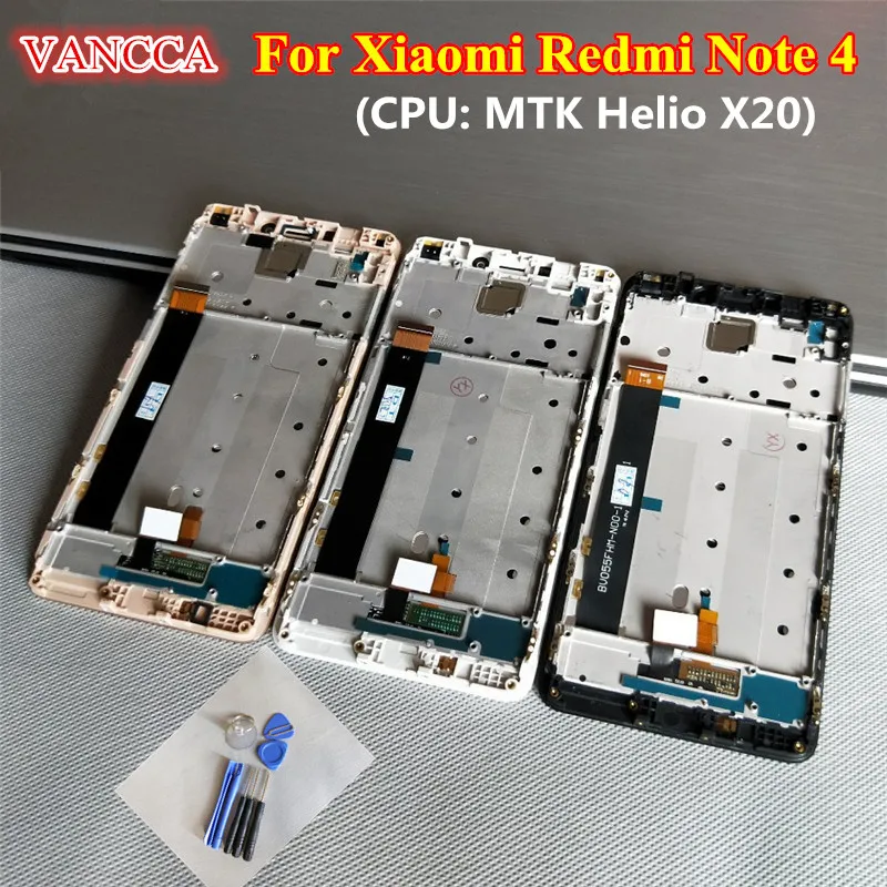 imágenes para Pantalla LCD + Asamblea de Pantalla Táctil Digitalizador de alta Calidad Para Xiaomi Hongmi Redmi Nota 4 Nota4 MTK Helio X20 Teléfono Móvil con Marco imágenes para Pantalla LCD + Asamblea de Pantalla Táctil Digitalizador de alta Calidad Para Xiaomi Hongmi Redmi Nota 4 Nota4 MTK Helio X20 Teléfono Móvil con Marco