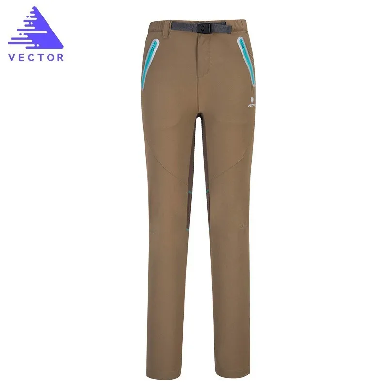 Векторные брендовые походные брюки для мужчин и женщин, быстросохнущие тонкие эластичные брюки для альпинизма, походов, охоты, походов - Цвет: Women Khaki