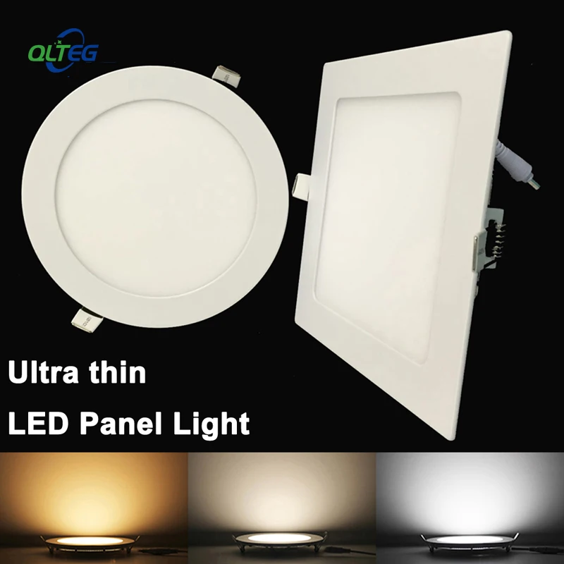 Ultra Led Panel Downlight 3w 6w 9w 12w15w 18w Round/ Square Led Ceiling Recessed Light Ac85-265v Led Panel Light Bulb - Downlights - AliExpress