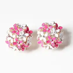 7 Pair Stud earring for women 2019 women Enamel flower crystal earring Ms Sweet fashion Stud earring Earring Jewelry Jewelry R-3