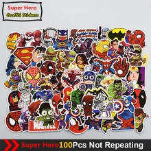 100 Pcs Super Hero Stickers for Laptop Skateboard Luggage Car Styling Motorcycle Home Decor JDM Cool Children Waterproof Sticker