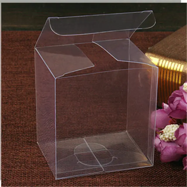 50pcs PVC Box Clear Plastic Packaging Boxes Small Craft Gift
