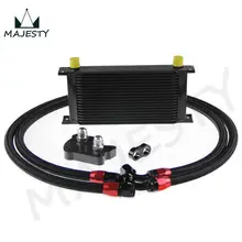 19 row BRITISH TYPE OIL COOLER KIT FIT MINI COOPER S SUPERCHARGER R53 BLACK