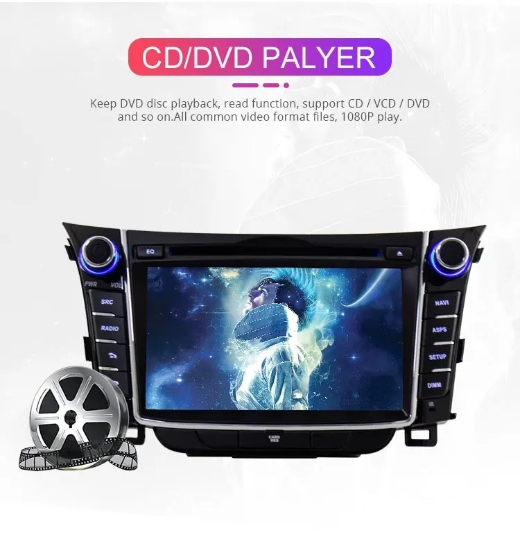 Sale Besina 2 Din Android 9.0 Car DVD Player For Hyundai I30 Elantra GT 2012 2013 2014 2015 2016 GPS Bluetooth Multimedia Car Radio 4