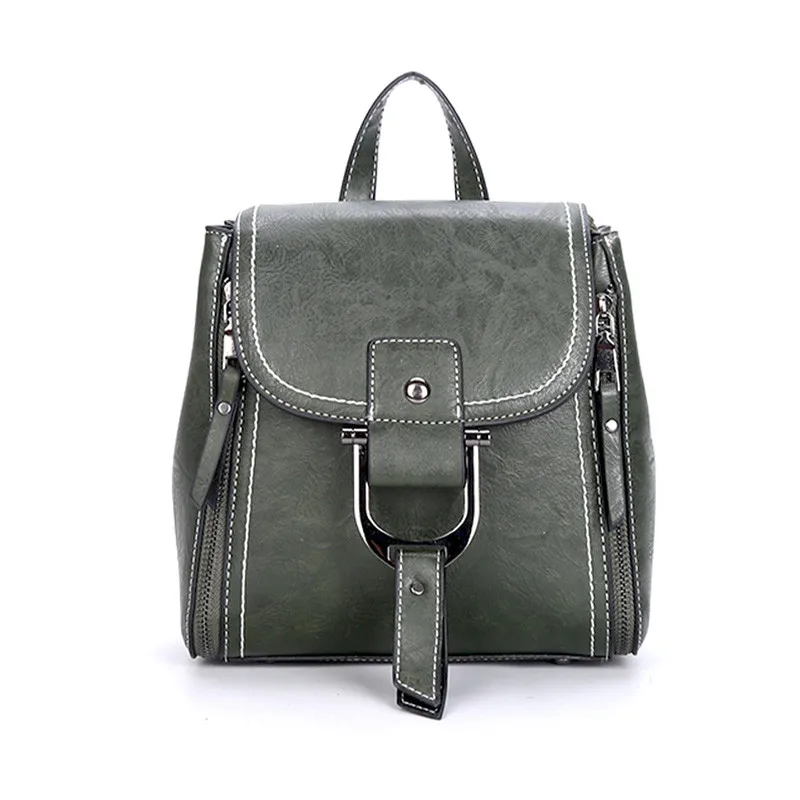 Высокое качество, женские рюкзаки из искусственной кожи, известный бренд, дизайнерский женский рюкзак, многофункциональная школьная сумка для девочек-подростков - Цвет: Green