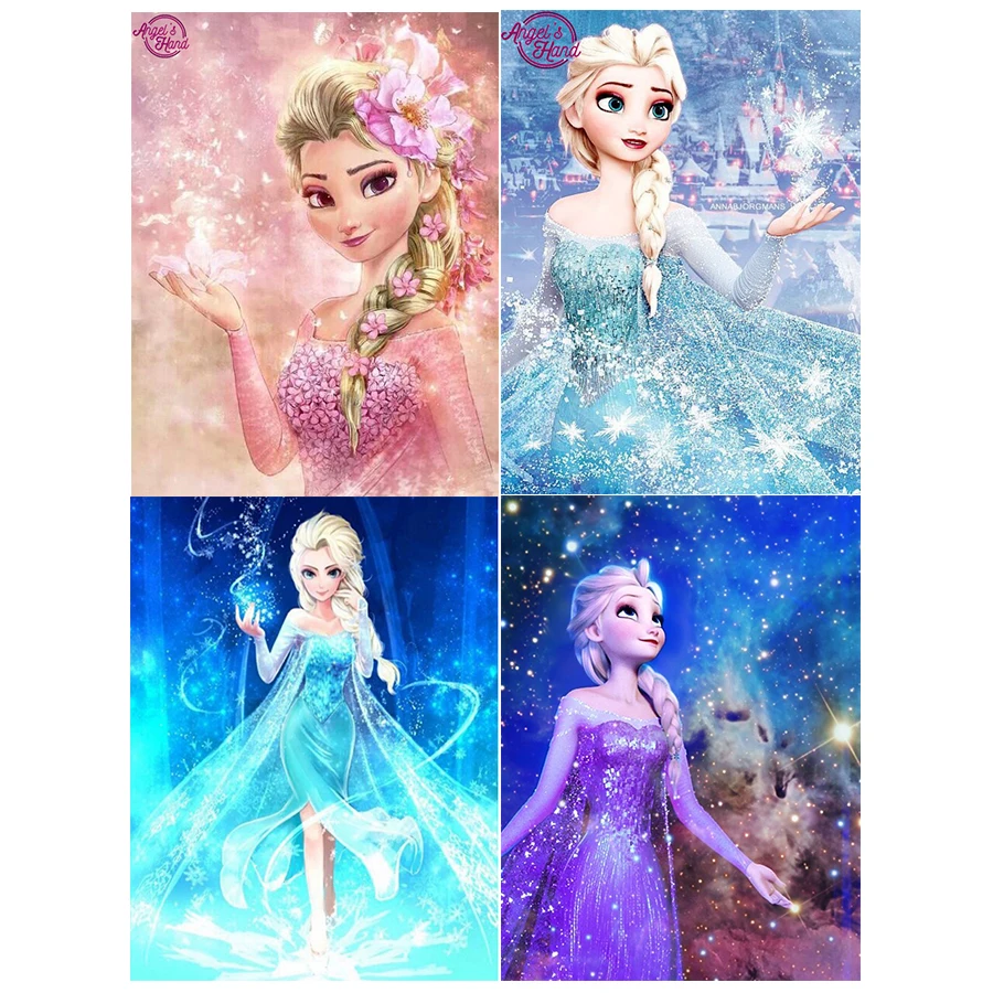 Rhinestone plastic crafts Magic Mosaic paintings Elsa Frozen DIY