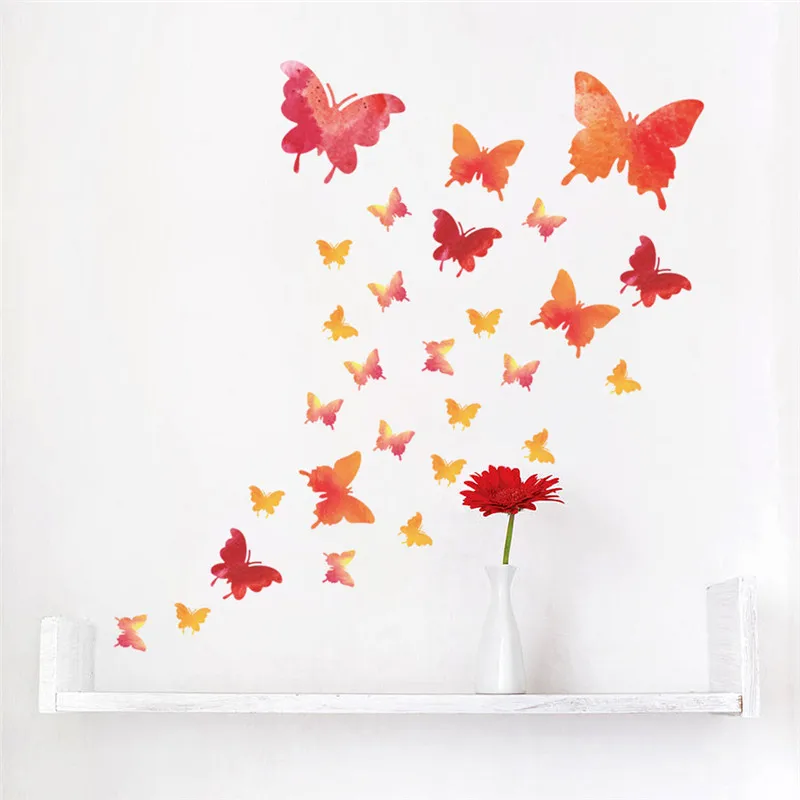 ucan kelebek duvar cikartmalari cocuk odalari icin diy guzel kres odasi dekor kirmizi cicekler duvar cikartmalari posteri duvar ev dekor butterfly wall stickers sticker for kids roomwall stickers for kids aliexpress