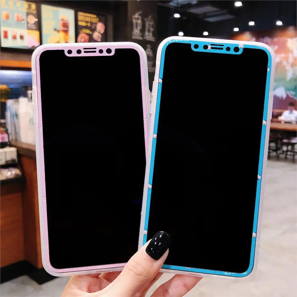 

3D Tempered Glass Screen Protector For iPhone X XS Max XR Cartoon Animals Mouse Bear Duck Soft Edges Full Cover Glass Film