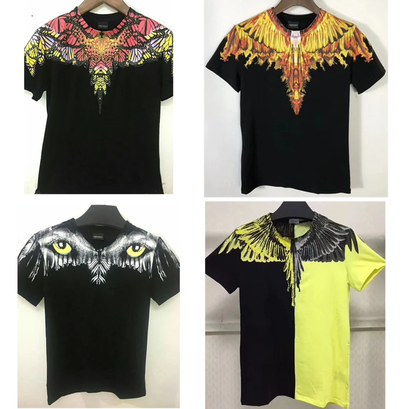 

Marcelo Burlon T Shirts 2018 Summer Hip Hop RODEO MAGAZINE MB T-Shirt Italy Milan Feather Wings Marcelo Burlon T Shirt Top Tees