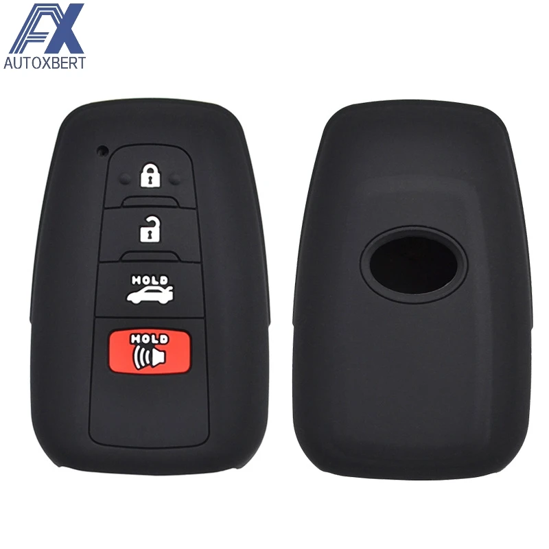 

AX For Toyota Camry Hybrid Prius RAV4 2017 2018 Skin Holder Protector 4 Button Silicone Car Remote Key Fob Shell Cover Case