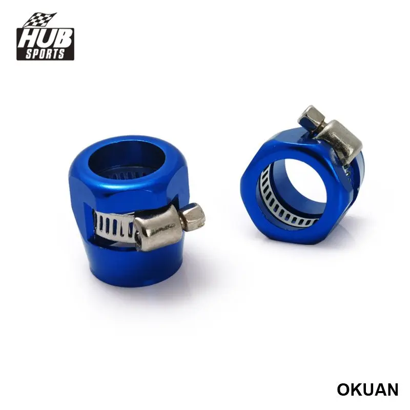 

10PCS/LOT AN4 13mm Push On Hose End Cover + Clamp Adapter Blue Aluminum Anodize Fitting HU-OKUAN4
