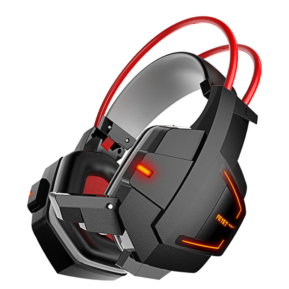 V2D Шум снижение светодиодный свет Gaming Headset HD стерео бас большой наушники С