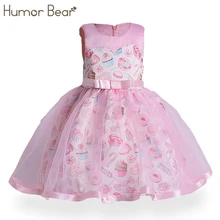 Humor Bear/детская одежда платье для девочек коллекция года, новогодний модный детский жилет с бантом и Поясом Вечерние платья розового цвета платье принцессы, От 3 до 8 лет