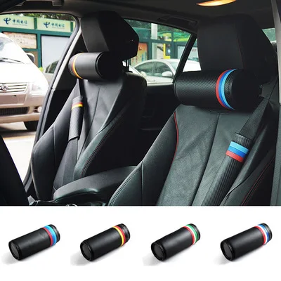 

Carbon PU Leather + Environment sponge British flag Interior decoration Car Seat Head pillow For BMW M Volkswagen Audi movement