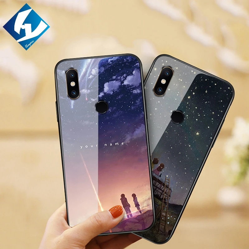 Узор Роскошный чехол для Xiaomi mi Mix 2 s Чехол закаленное стекло защитный