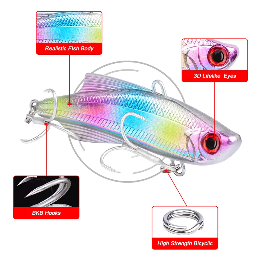 6 шт. VIB зимние ледяные рыболовные приманки для моря 7,3 см/23,5 г Твердый воблер воблеры искусственные 6 цветов Троллинг Карп рыболовные аксессуары