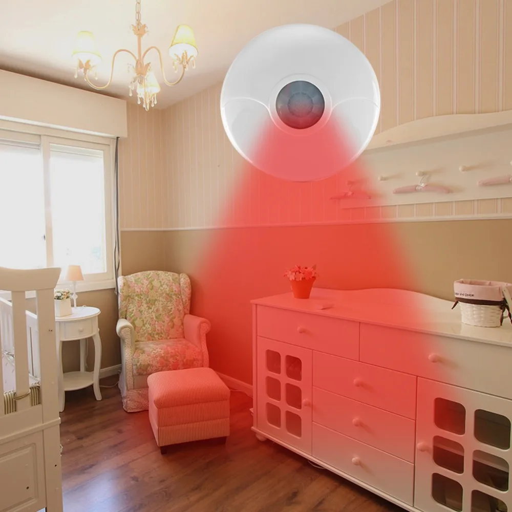 

Wireless Ceiling Mount Infrared PIR Motion Sensor 200m 360 Detection Degree315 or 433mhz Dual Tech for Detector Warning System