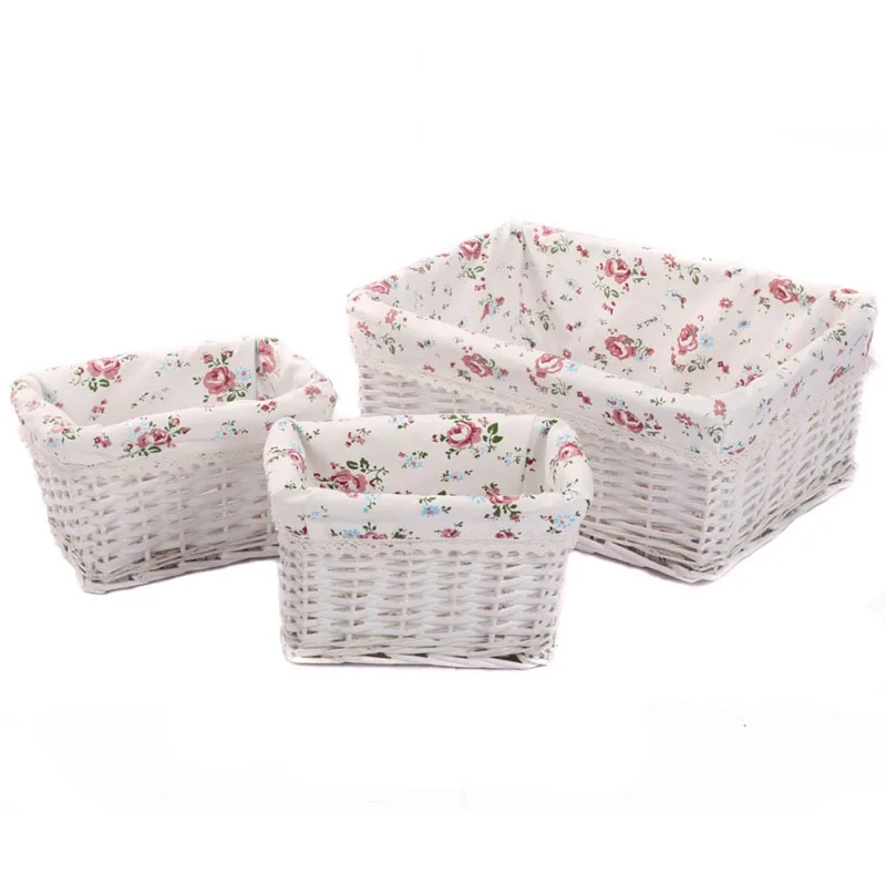 

Small Large Woven Wicker Storage Baskets & Bins zakka Rectangular Containers Drawers Organizer Box cesto de roupa suja panier